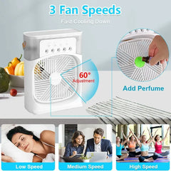 Chill Fan Pro 3 In 1 Portable Air Conditioner Fan LED Night Lights Humidifier Air Adjustment