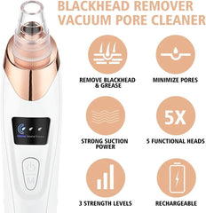 Electric Blackhead Remover - Vacuum Acne Cleaner Black Spots Removal