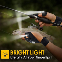 LED Flashlight Gloves - Practical Durable Fingerless Gloves