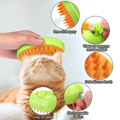 3 in 1 Electric Spray Cat Steamy Hair Brushes for Massage Pet Hair Removal Grooming Comb