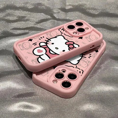 Hello Kitty Phone Case For iphone - Silicone Anti Fall Phone Cover